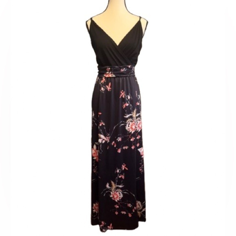 Black Floral Long Dress NWT – Resort Cruise, Beach, Maxi,  Coastal Cowgirl XL - Picture 2 of 8